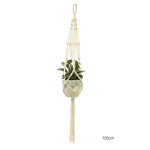 support plante suspendue macramé blanc cassé boho pot fleurs décoration balcon intérieur jardin