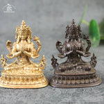 statues bouddhistes tibetaines or bronze détails sculptés headdress vêtements décoratives maison 76g