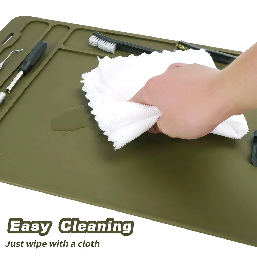 tapis magnétique noir vert olive utilitaire rainures outils suspension industrielle