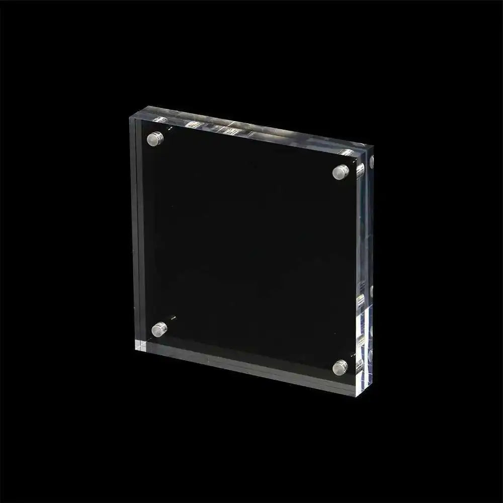 cadre photo moderne acrylique transparent 120x120mm 135x135mm 150x150mm support présentation