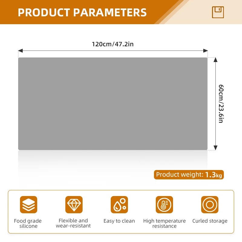 Tapis de table silicone gris foncé protecteur de comptoir
