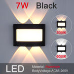 lampe murale led moderne noire ip55 résistante alimentation 110v 220v 7w 9w 11w