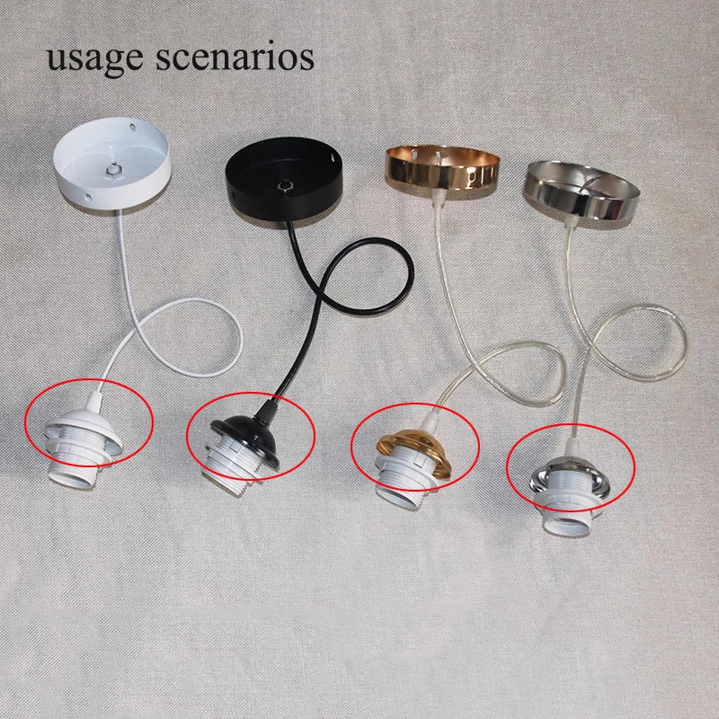 socquettes suspension moderne vis blanc doré noir marron mat opaques fixations câbles