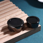 boîtes rangement bijoux rondes métal argentées noires modernes opaques petit grand