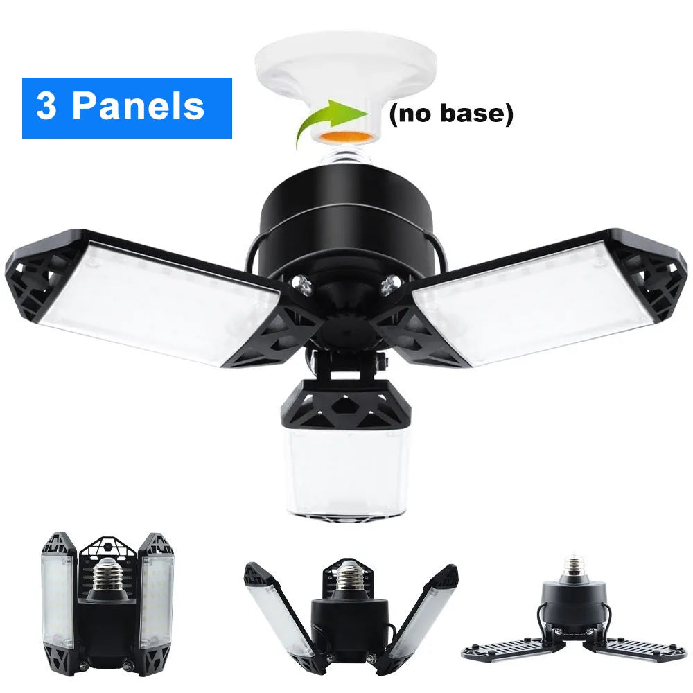 lampe led pliable noire grille ventilation moderne fixations vis éclairage garage atelier store