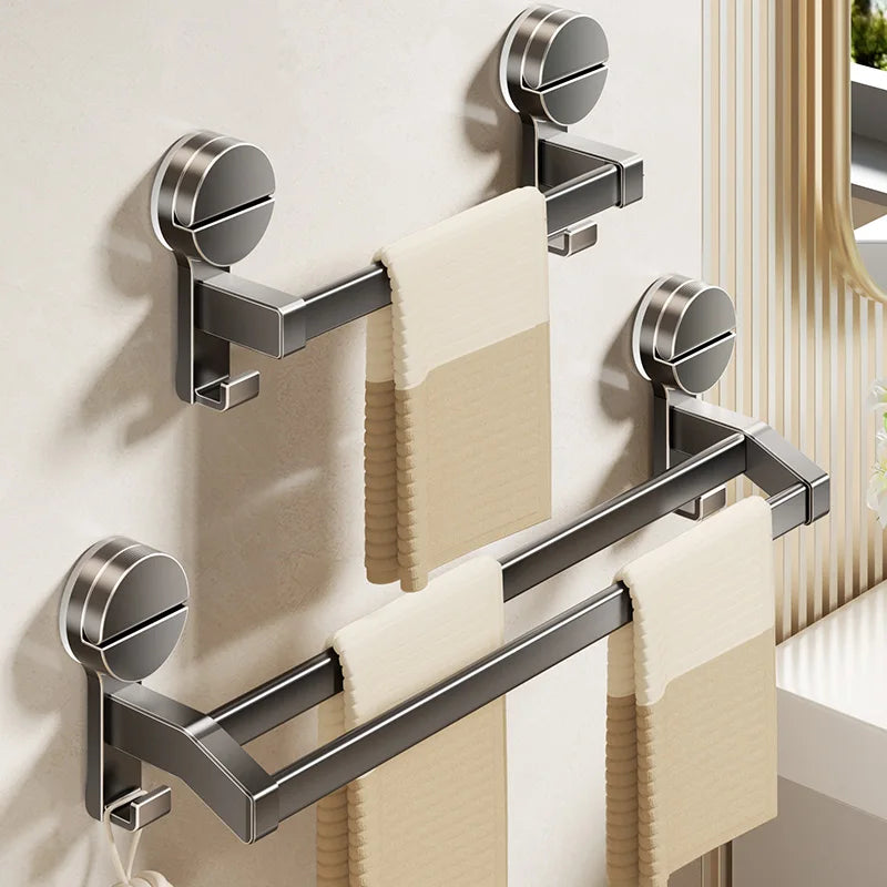 porte serviettes mural argenté lisse ventouse moderne salle bain étagère serviettes slips fixations sans