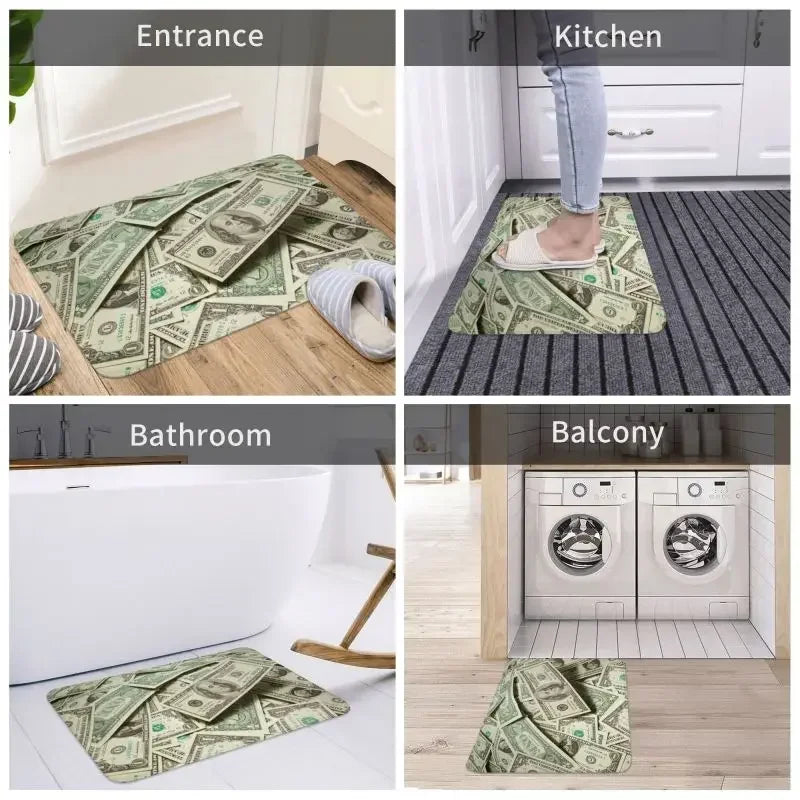 tapis vert moderne billets dollars antidérapant imperméable usage extérieur intérieur porte sol