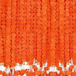 guirlandes artificielles fleurs pompons jaune rouge orange festives traditionnelles
