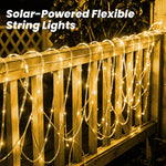guirlande lumineuse solaire extérieure étanche led jardin terrasse décoration Noël arbre pelouse moderne transparente