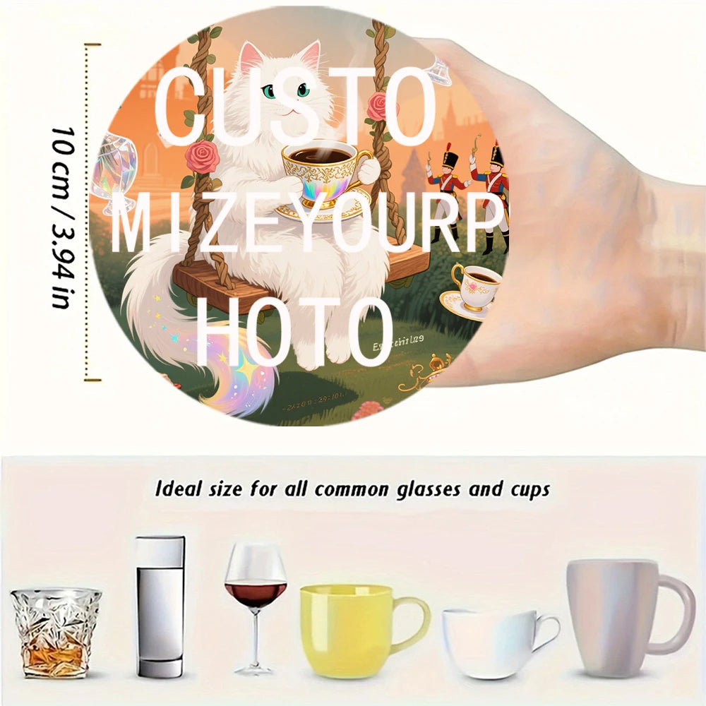 Ensemble de 4 sous-verres photo avec motifs personnalisés