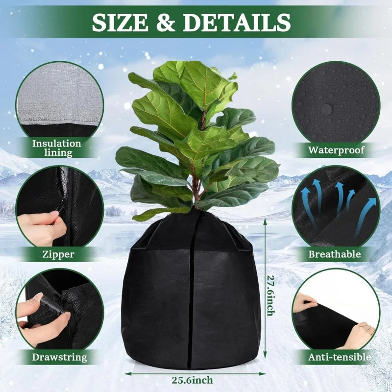 sac transport plante tissu oxford gris noir pratique imperméable zippable resistant