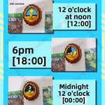 horloge murale pixel art kawaii orange jaune bleu aiguilles cadran vintage rétro