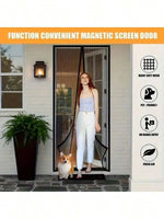 rideau porte magnétique anti insectes noir maille fine moderne adhésif 90x210 cm