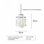 Suspension lumineuse moderne fer blanc coquillage superposé éolienne élégante chambre restaurant