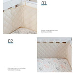 coussin lit bébé coton rose quilté moderne rubans fixations 60cm 120cm
