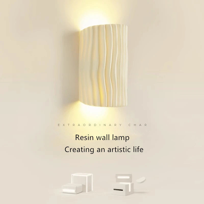 lampe murale moderne led texturée blanc vert orange gris chambre salon étude entree