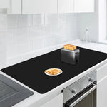 tapis cuisine silicone rectangulaire moderne antidérapant imperméable noir blanc gris table manger