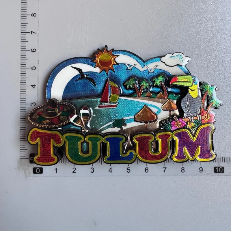aimants réfrigérateur mexicains sombreros guitares cactus motifs floraux animaux exotiques souvenirs traditionnels multicolores