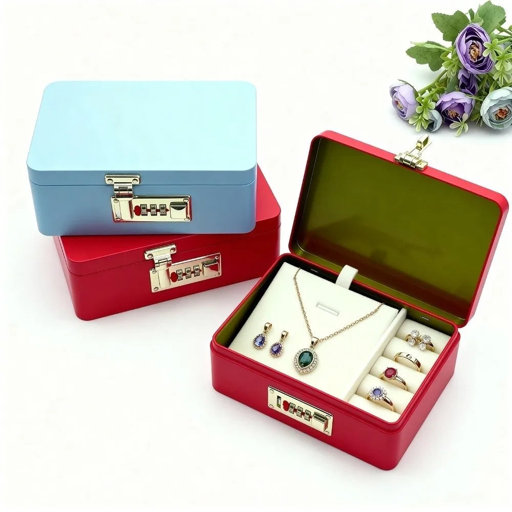 boîtes bijoux métal rouge bleu blanc rose respectueuses environnement classiques cadenas