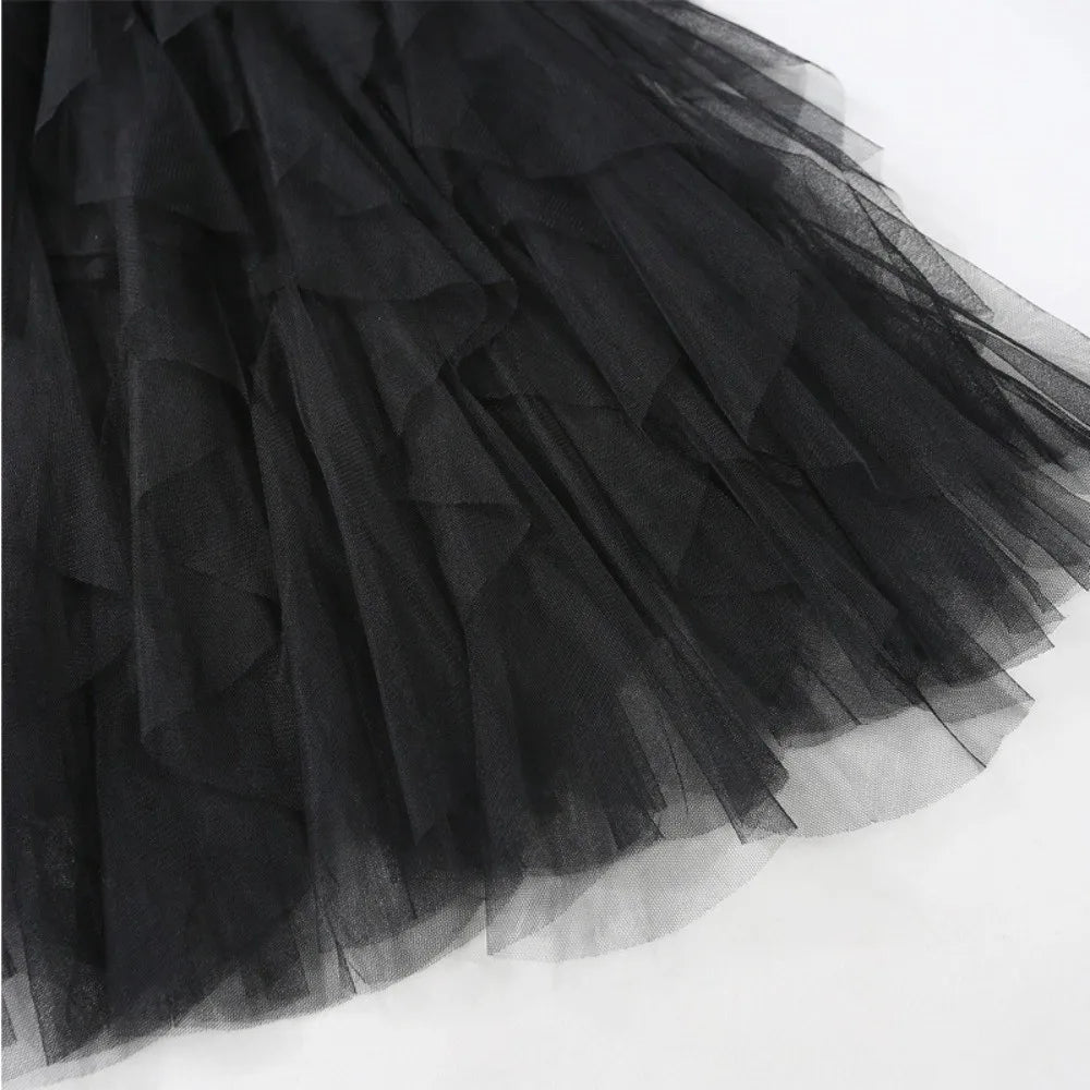jupe tulle plissée élégante noir gris rose translucide classique femme