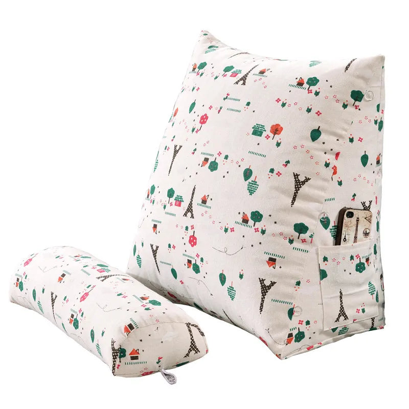 coussin triangle blanc imprimé tour eiffel moderne oreiller amovible lavable bohème