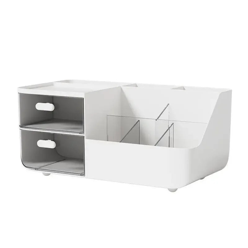organisateur blanc compartiments rangement minimaliste moderne japonais mat plastique transparent compartments