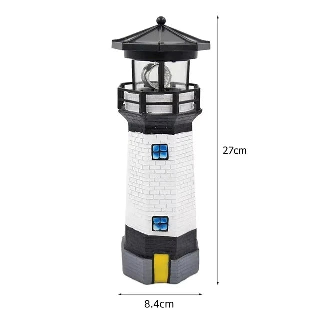phare solaire rotatif rouge blanc certification ip65 classiqueextérieur jardin decoration