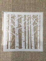pochoirs stencil forêt bouleaux blanc artisanal décoration peinture murale scrapbook coloriage gaufrage album