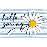 tapis antidérapant moderne motif marguerite hello spring blanc bleu jaune intérieur extérieur résistant lavage