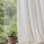 rideau blanc classique semi transparent motif floral salon chambre maison moderne