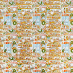 tissu coton imprimé personnages noël blanc orange vert bleu rouge illustratif cartoon festive market