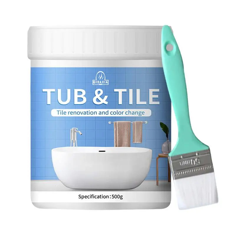 peinture carrelage baignoire kit 500g pinceau rouleau gants outils blanc rénovation utilitaire