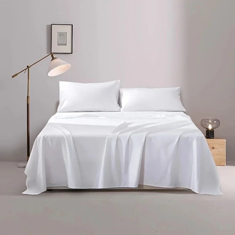 drap plat blanc minimaliste moderne 120x230 150x230 180x230 220x230 250x230 deux taies d'oreiller