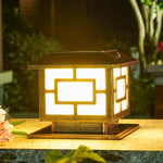 lampe solaire dorée moderne texture bois tricolore ip65 led autonomie