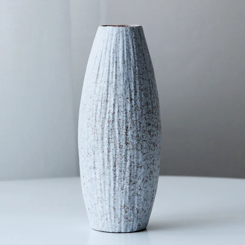 vases céramique moderne rayures horizontales opaques gris vert noirs