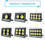 projecteur led ip66 étanche noir moderne clips câbles 50w 100w 300w 400w 500w