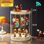 présentoir rotatif blanc figurines transparent boîte rangement moderne niveaux lisses anti poussière trưng bày