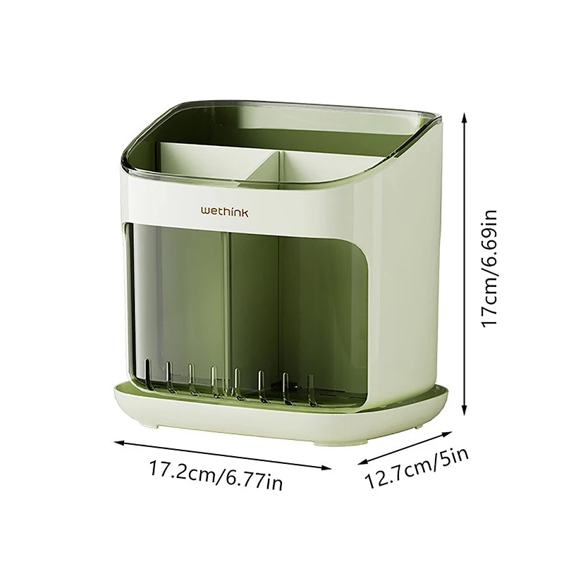 organisateur vaisselle blanc vert transparent moderne cuillères fourchettes couteaux assiettes baguettes drainage