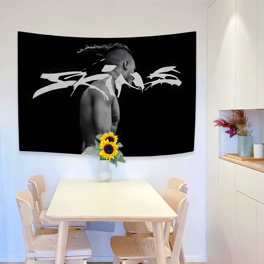 tapisserie contemporaine graphique abstraite dorés décoration mur noir blanc minimalisteSUPERTEX