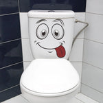 autocollants toilette dessin animé visage souriant blanc résistant humidité moderne pvc 30cm 30cm