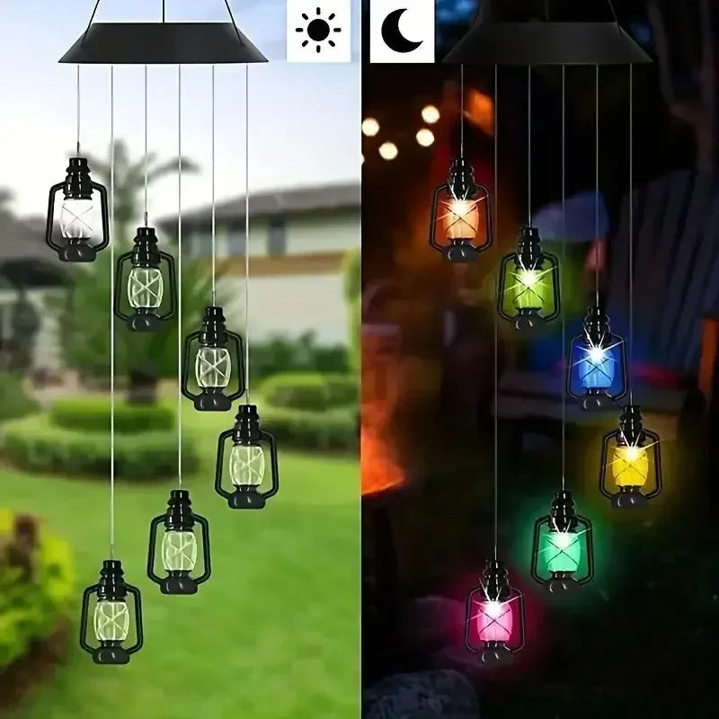 lanterne solaire transparente vintage abs rechargeable soleil couleur noir bleu verte orange rose rouge