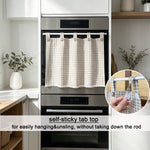 rideau tab top carreaux beige gris moderne rustique opulent dentelle
