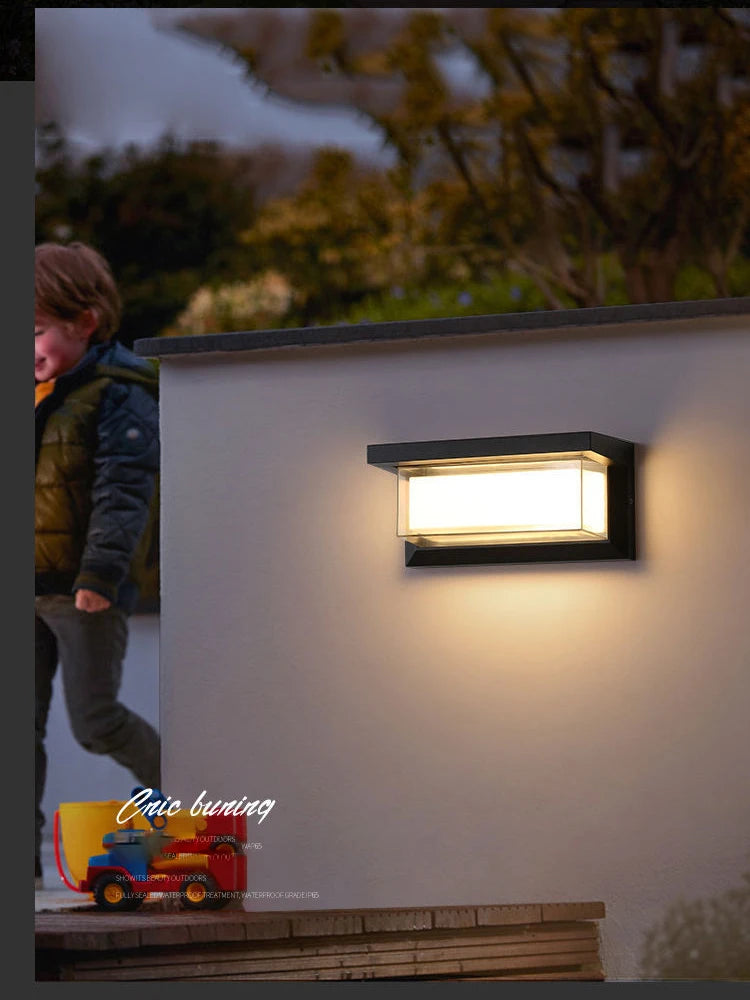 lampe murale led motion sensor extérieure noir moderne étanche ip65 20w