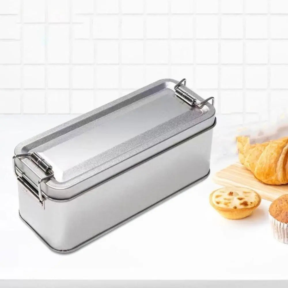 boîte biscuits argentée fruits noël poignées métalliques classique durable couvercle