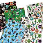 tapis souris minecraft personnages objets pixel art noir vert bleu blanc