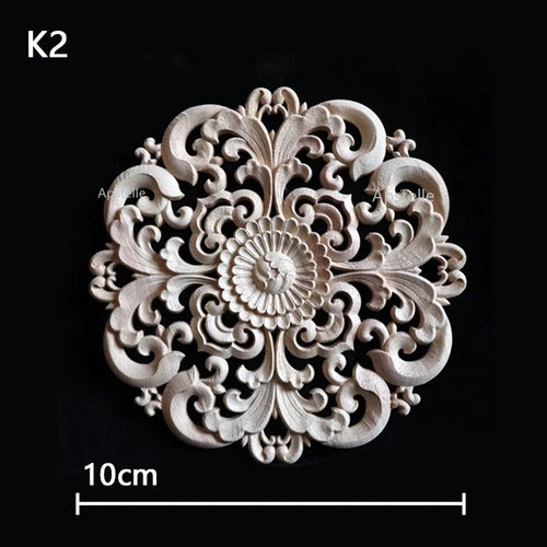 sculpture bois décoration murale fleur baroque artisanale motif géométrique naturel rétro ancien