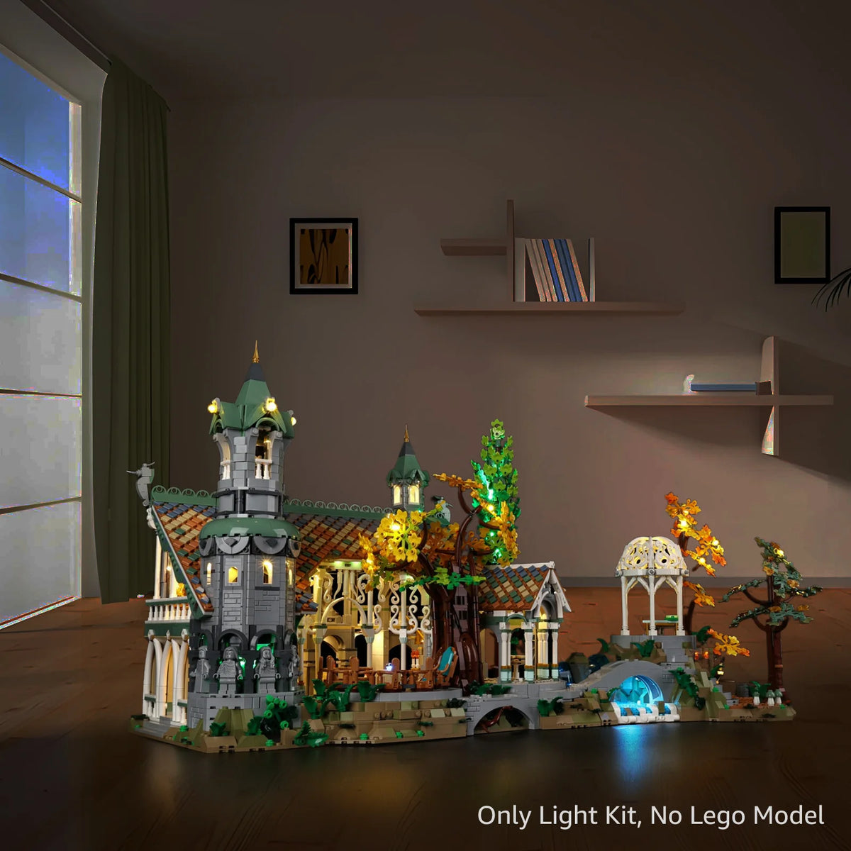 lampe décorative lego médiéval personnages animaux nature toits tuiles façades ornées