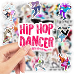 stickers hip hop danseurs poses textes thérapie multicolores adhésifs waterproof adultes adolescents scrapbooking