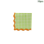 serviettes papier festives carreaux fruits pommes poires anniversaire mariage printemps orange rose