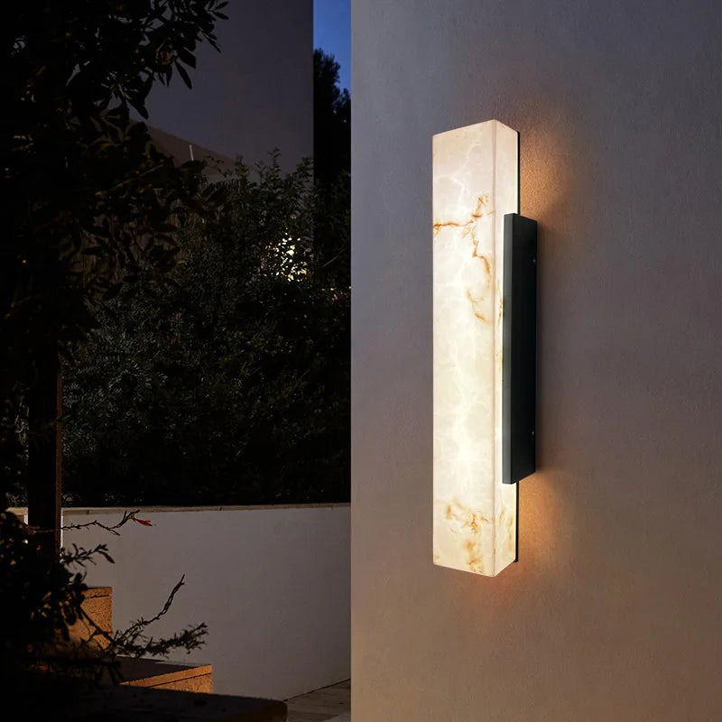 applique murale led marbre ip65 acier inoxydable moderne extérieur blanc beige noir